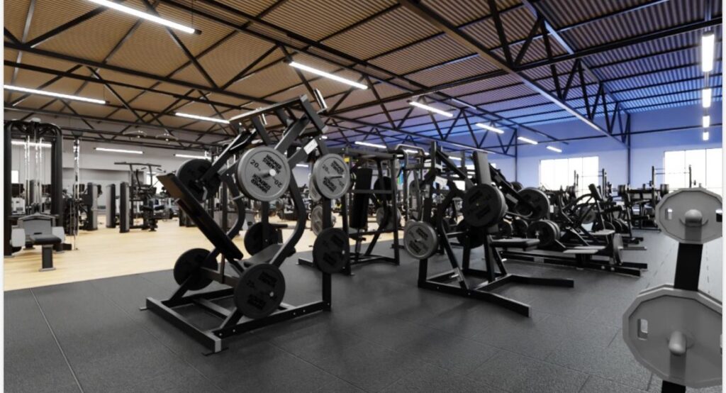 a gym with weights in it