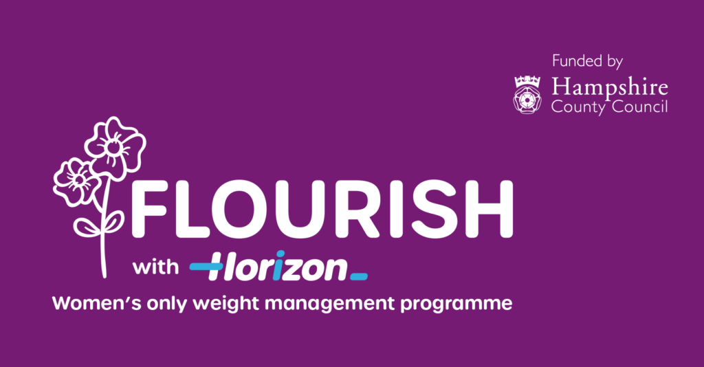 FLOURISH logo. Womens only weight management programme.