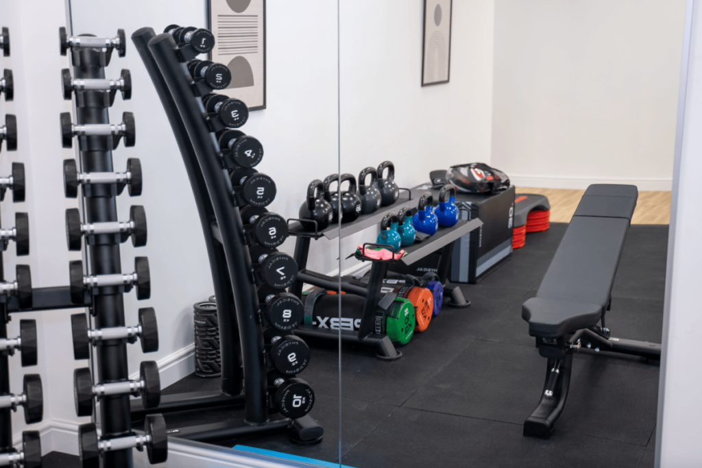Wellbeing hub gym area
