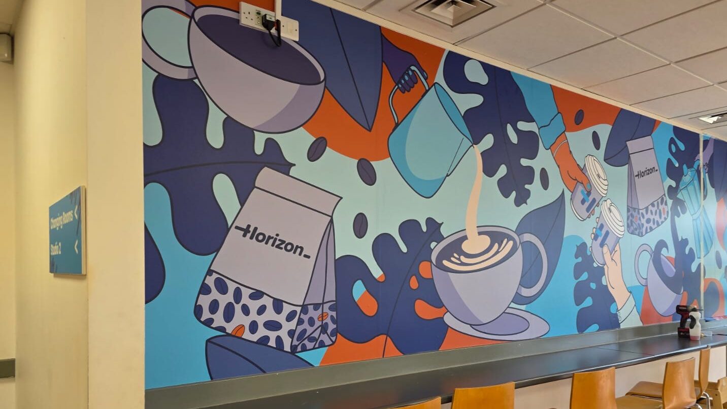 Waterlooville Cafe with new artwork.