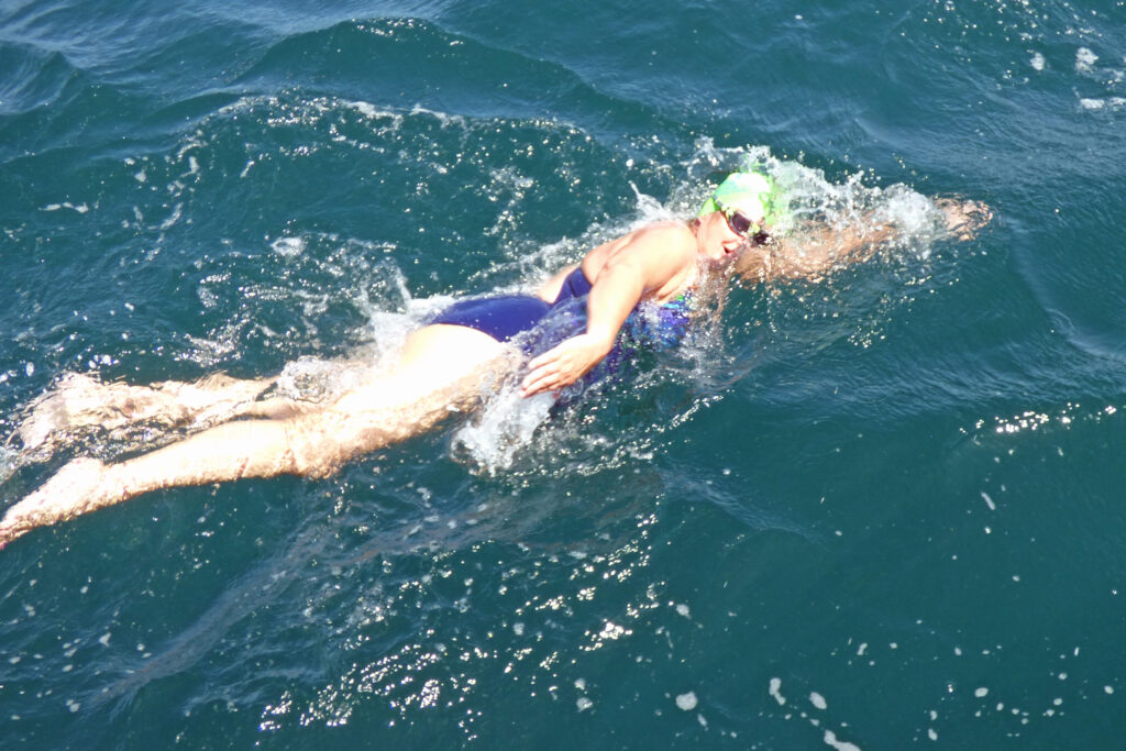Photo of Chris swimming