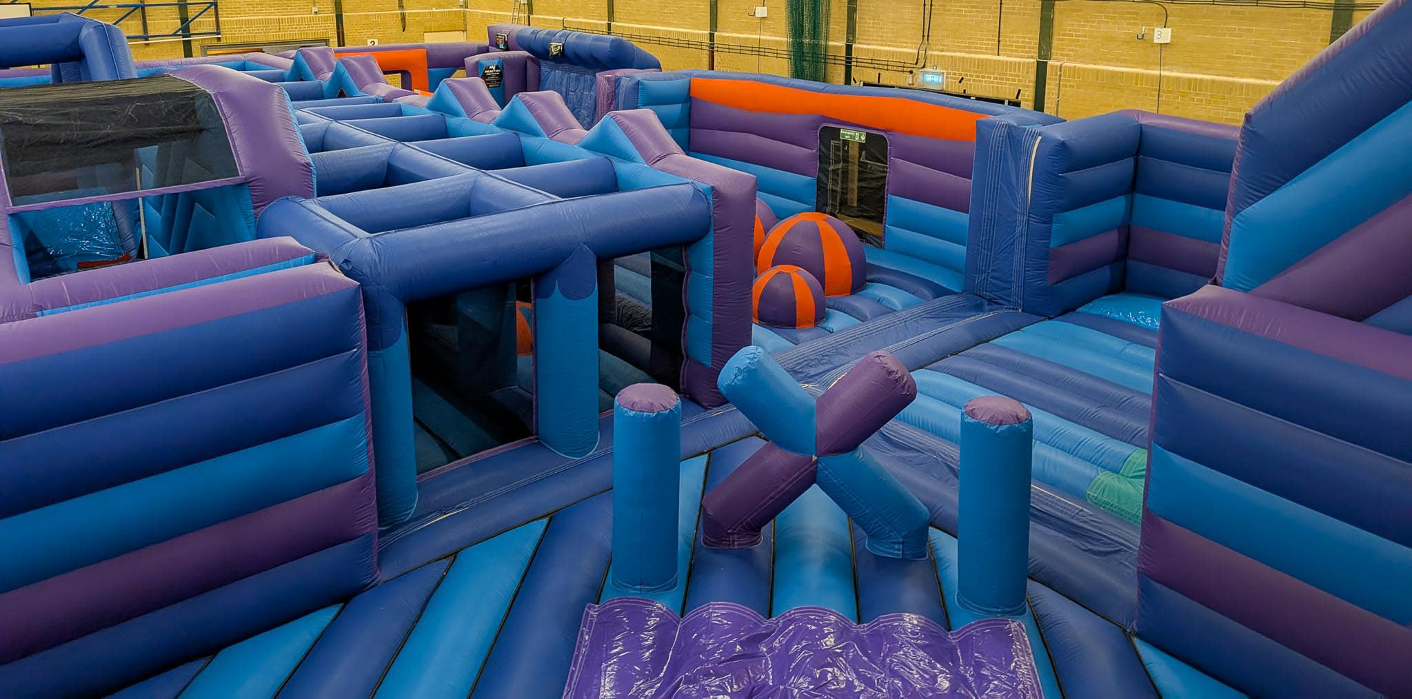 a large inflatable obstacle playground