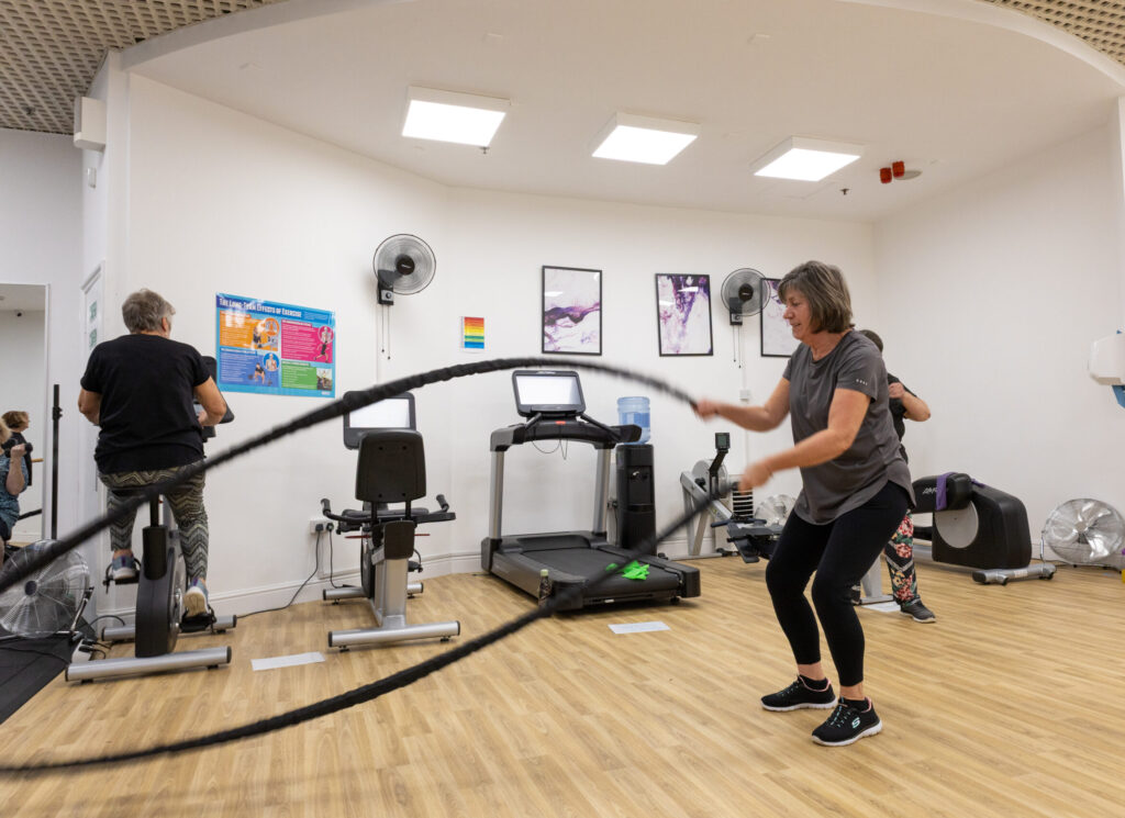 Women exercising in a fitness hub for diabetes awareness month