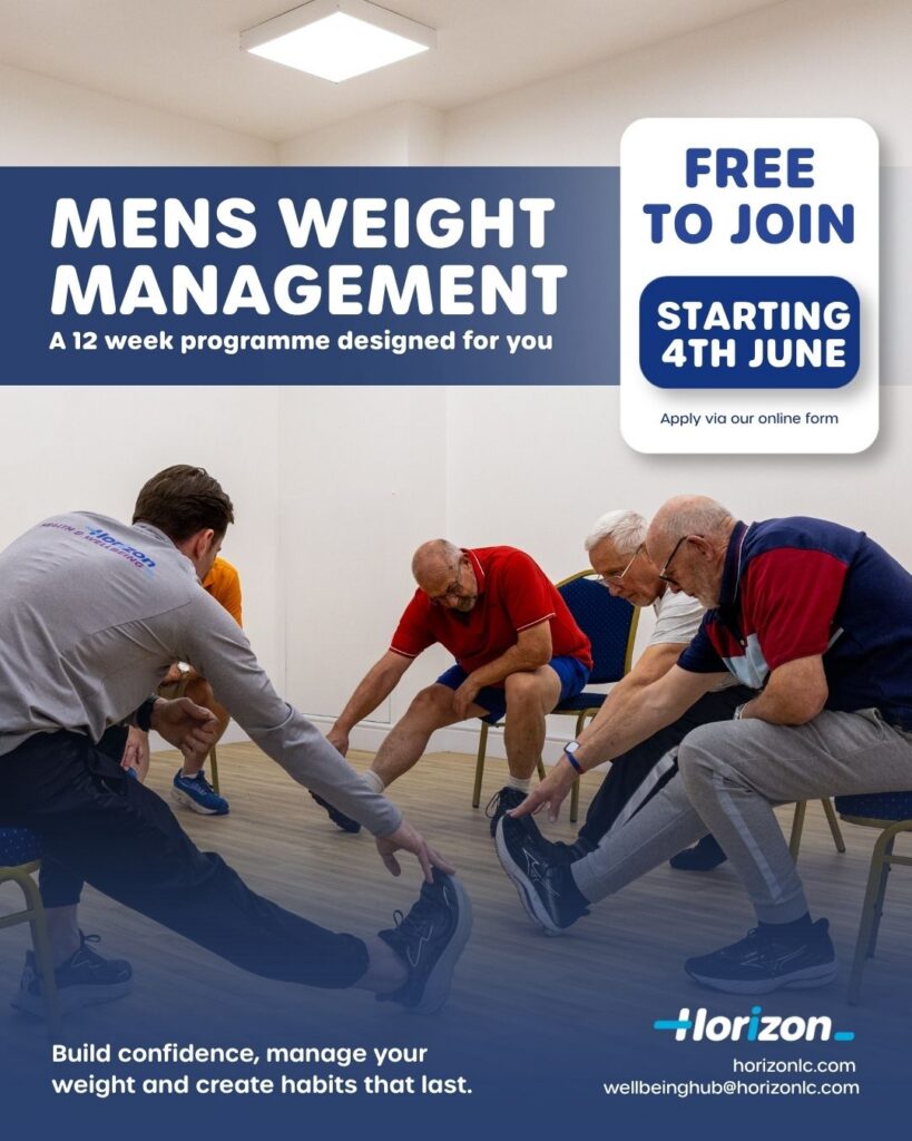 Men participating in a fitness programme.